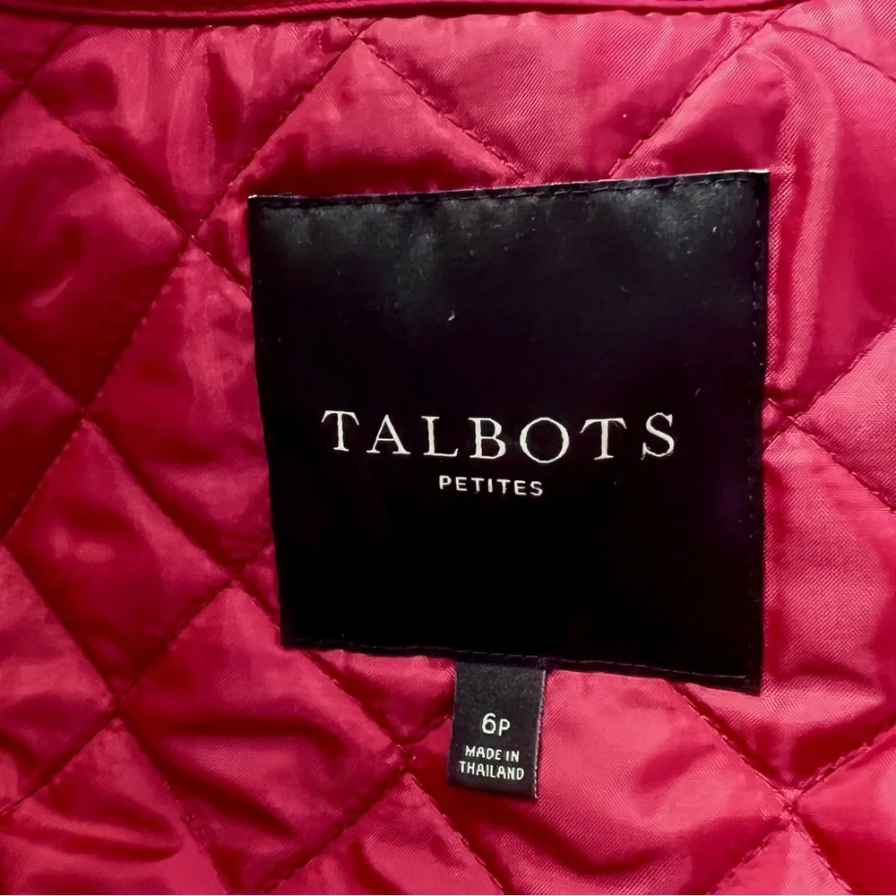 ⭐️ Talbots Red Double Breast Trench Coat Removable Insulated Liner Women’s 6 P - Picture 11 of 13